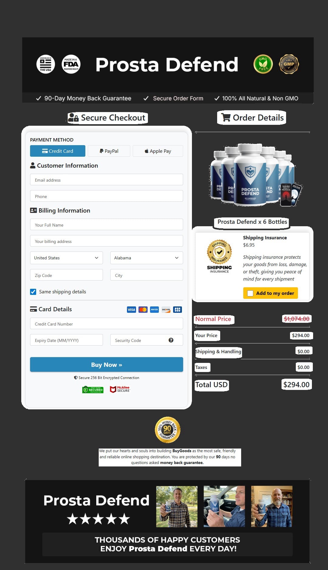 Prosta Defend Chackout page
